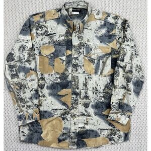 Ghost Camo Field Shirt Mens M River Camouflage Hunting Flannel L/S Button Down